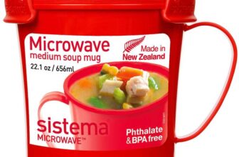 Sistema Microwave Soup Mug 656 ml Microwave Food Container with Steam Release Vent BPA-Free Red 1 Count