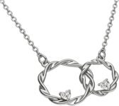 Sister Gifts,Sister Necklace,Mom Daughter Gift,Silver Interlocking 2 Circles Necklace,Smooth Glossy Necklaces,Valentines Day Anniversary Birthday Jewelry Gifts for ,Safe and Comfortable for Daily W