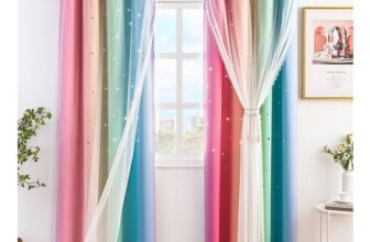 Sivio Star Blackout Curtains, 2 Panels, Eyelet Top, Rainbow 52x84in