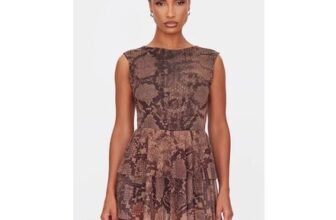 Size 4 PrettyLittleThing Print Mesh Rara Frill Skort Playsuit