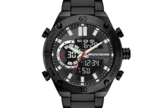 Skechers Agnew Mens Dual Chronograph Digital Dial Black Bracelet Watch