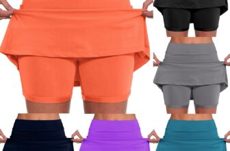 Skorts for Women UK High Waisted 2 in 1 Tennis Skirt Shorts with Pocket Yoga Golf Skort High Waist Workout Summer Casual Skirts Underneath A Line Women Shorts S-5XL