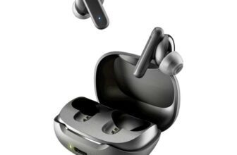 Skullcandy Smokin Buds Wireless Earbuds, 20Hour Battery – True Black/Bone/Preppy Sage