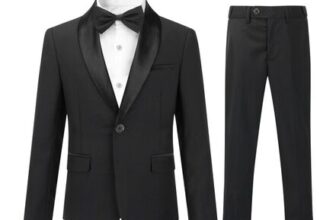 Sliktaa Boys 2-Piece Slim Fit Tuxedo Suit, Black 6Y