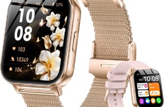 Smart Watches (1000mAh Large Battery), 1.83 HD Smart Watch for Women with Calls/Notifications, Sleep/Heart Rate/SpO2/Blood Pressure Monitor, 100 Sports Modes Fitness Tracker, Rose gold