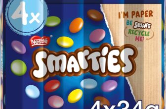 Smarties Milk Chocolate Sweets Tube Multipack 4 x 38g Colourful Candy-Coated Chocolate in Iconic Tubes Fun Treat for All Ages