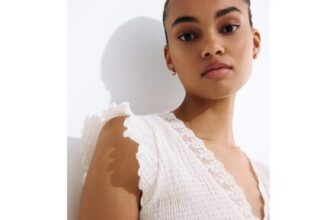 Smocked Lace-Trimmed Top Not Saved to Favourites