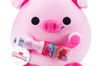 Snackles Licensed Series 3 14-inch Plush Piggy with Sangaria Strawberry Ramune (ANNA) by ZURU