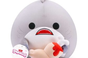 Snackles Non-Licensed Series 1 14-inch Plush Shark with Leg (FINN) by ZURU, Plush with Snack Accessory