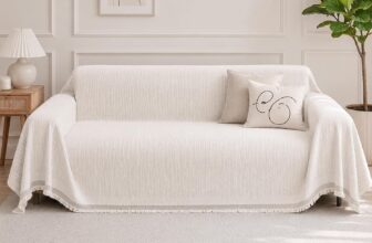 Sofa Cover for 2 3 Seater, Non Slip Couch Covers, Chenille Corner Sofa Cover Protectors for Pets, Bohemian Slipcovers I Shape Sofa Futon Loveseat All Season(Beige, 180x300cm)