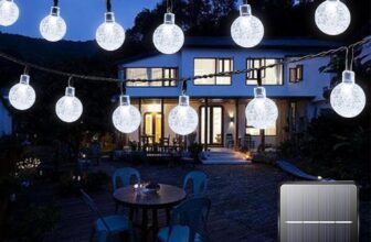 Solar Garden Lights Outdoor, 50 LED 7M/24Ft Solar String Lights Waterproof 8 Modes Indoor/Outdoor Fairy Lights for Garden, Patio, Yard, Home, Party, Wedding, Festival Decoration (Clear White)