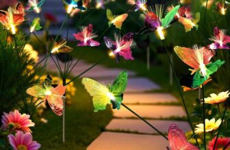 Solar Lights Outdoor Garden, Butterfly Solar Swaying Lights, (6 Pack,Warm White) – Discount at Checkout – Sold by Solelawn / FBA