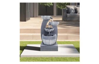 Solar Powered Outdoor Water Fountain Rockery Decoration