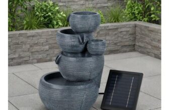 Solar Water Feature with Battery Backup – Natural Cascade