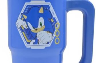 Sonic The Hedgehog 600ml Stainless Steel Travel Mug with Handle & Straw Official SEGA Reusable Hot & Cold Drinks Bottle, Blue