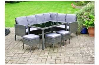 Sorrento Large Dining Rattan Effect Corner Set