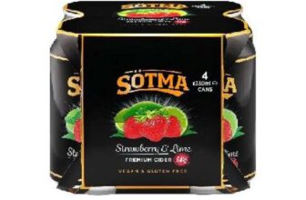 Sotma Strawberry and Lime Cider 3.4%, 4 x 330ml England and Wales Only