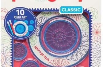 Spirograph 10 Piece Set – Classic Create Endless Designs Fun Drawing Set Create Beautiful & Unusual Patterns
