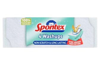 Spontex 4 Washups Non Scratch Sponge Scourers – (85p / 77p on S&S) – Discount at Checkout