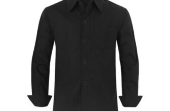 Spring&Gege Boys Long Sleeve Dress Shirt Black 146cm