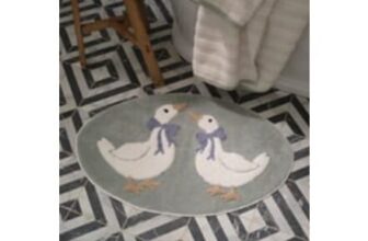 Stacey Solomon Blue & Green Ducks Cotton Bath Mat