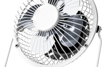 Status 4 Inch USB Desk Fan, Mini Portable Single Speed Personal Cooling Fan for Office, Laptop and Travel Use, White (SUSBWHWFAN1PKB4)