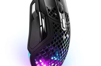 SteelSeries Aerox 5 – Holey RGB Gaming Mouse – Ultra-lightweight Water Resistant Design – 18K DPI TrueMove Air Optical Sensor