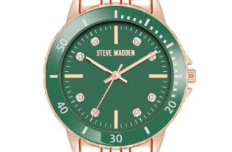 Steve Madden Womens Genuine Crystal Accented Bracelet Watch