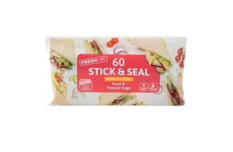Stick & Seal Small Food & Freezer Bags, 17 X 20.5cm (Pack of 60)
