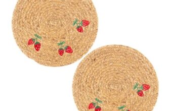 Strawberry Embroidered Jute Placemat 2pk