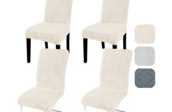 Stretch Dining Chair Covers, Washable, Set of Four, Beige