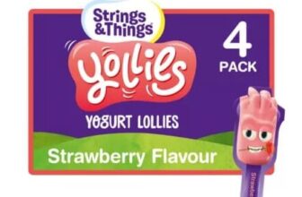 Strings & Things Yollies Yogurt Lollies Strawberry Flavour 100g (4 X 25g)