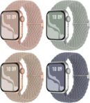Suitisbest Braided Band Compatible with Apple Watch Straps 40mm 41mm 38mm 42mm 44mm 45mm 46mm 49mm Women, Anti-Slip Stretchy Elastic Strap for iWatch Band SE Ultra2/Ultra 10 9 8 7 6 5 4 3 2