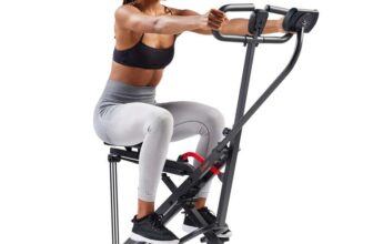 Sunny Health & Fitness Smart Row-N-Ride Squat Machine Foldable Upright Trainer
