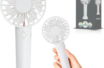 Supply Cube USB Rechargeable Handheld Fan with 3 Speed Settings Portable Mini Fan for Home, Office, Desk & Outdoor Use Perfect for Summer Cooling White