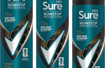 Sure Men Sport Cool Nonstop Protection Anti-perspirant Deodorant Aerosol MotionSense technology anti-perspirant deodorant spray 72h protection against sweat and odour 150 ml (Pack of 3)