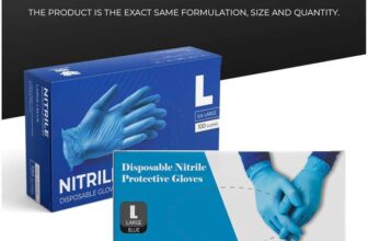 Surgicals Powder Free Nitrile Gloves, Food Grade, Hand Disposable Gloves – 100 Count – Blue (Large)
