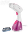 Swan SI12020N Handheld Garment Steamer, Lightweight, Removable Fabric Brush, Extra-Long 1.9m Power Cable, 1100W, 250ml Water Tank,White and Pink