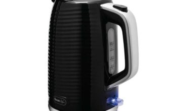 Swan Wave Cordless Kettle, Fast Boil, Boil Dry Protection and Automatic Shut-Off, 360. Black / cream