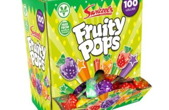 Swizzels Fruity Pops Dispenser Box, Vegan Sweets, 100 Lollipops