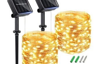 Symihoo 2 Pack 12m 240 LED Solar String Lights with 8 Modes