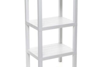 TATAY Shelving Unit with 3 Tiers Moisture-Resistant Includes Screws and Compatible with Quick Fix System