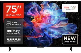 TCL 75 Inch 75V6C-UK Smart 4K UHD HDR LED TV (delivery only)
