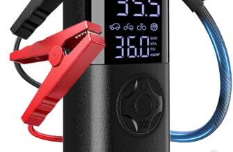 TEMOLA Jump Starter Power Pack with Air Compressor 150PSI, Car Battery Booster Jump Starter for 12V Vehicles(10L Petrol/8L Diesel), Car Starter Power Bank with Jumper Cables, LCD Display, LED Light