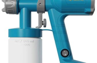 TILSWALL Paint Sprayer, Upgraded Ultra-Light Electric Paint Spray Gun with 600 ml Detachable Cup, 2 Nozzles & 3 Patterns