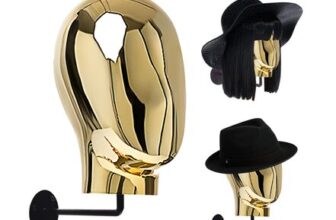 TINGSING Wall Mount Wig Head Stand Chrome Detachable