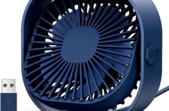 TOPK 4 Inch USB Mini Portable Fan, 3 Speeds, Quiet Sold By TOPK Official Store (Blue & Black £4.69 – other colours 20p More)