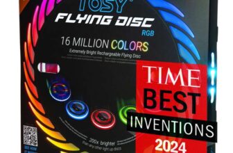 TOSY Flying Disc Toy, 16 Million Colours RGB LEDs, Extremely Bright, Smart Modes, Rechargeable, Waterproof – Sold by TOSY UK Store / FBA