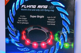 TOSY Flying Ring – 12 LEDs, Super Bright, Very Soft & Phosphorescent Rim, Auto Light Up, Safe, Waterproof, Lightweight frisbee, Cool Fun Christmas & Outdoor/Indoor Gift Toy for Boys/Girls/Kids