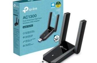 TP-Link Archer T5U Plus AC1300 USB WiFi Dongle for PC, Dual-Band USB WiFi Adapter with 2 High-Gain Windows 11/10/8.1/8/7, Plug and Play